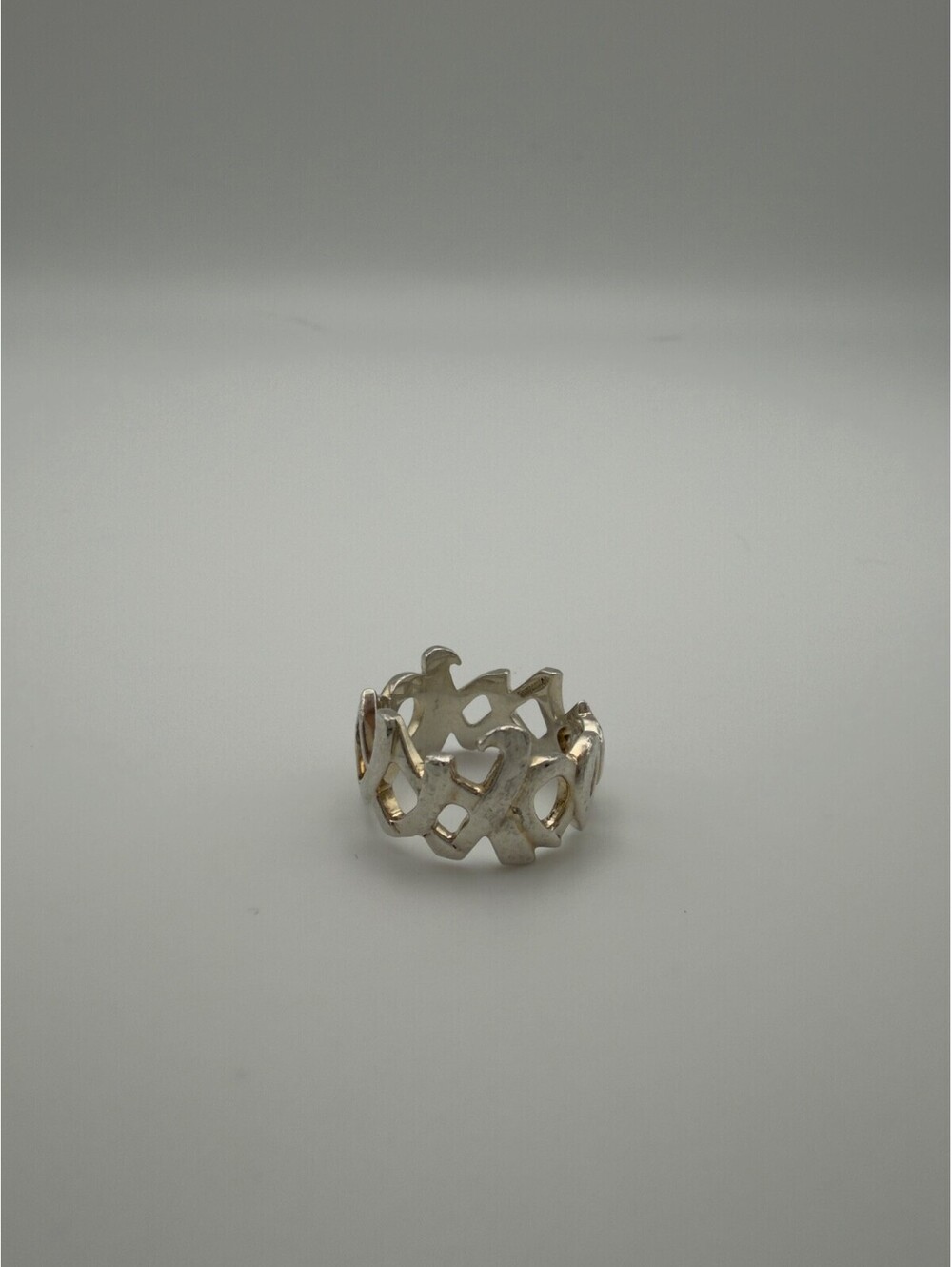 Authentic Tiffany & Co Sterling Silver 925 Graffiti Kiss XO Ring 1984 Size 5.5